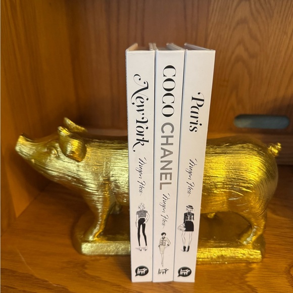 CB2 Gold Pig Bookend - Picture 1 of 7